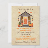 コージー秋紅葉引っ越し祝いパーティーパーティー 招待状 (正面)