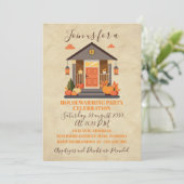 コージー秋紅葉引っ越し祝いパーティーパーティー 招待状 (スタンド正面)