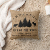 コージー素朴キャビンウェルカムファミリーネーム装飾用クッション クッション (ブランケット)