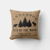 コージー素朴キャビンウェルカムファミリーネーム装飾用クッション クッション (正面)