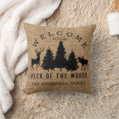 コージー素朴キャビンウェルカムファミリーネーム装飾用クッション クッション (ブランケット)