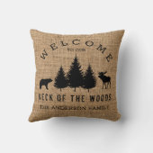 コージー素朴キャビン歓迎ファミリー名 クッション (裏面)