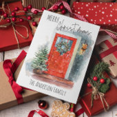 コージー素朴ファームハウスカントリーウォーターカラークリスマス シーズンカード