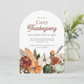 コージー素朴秋感謝祭ディナーパーティー 招待状 (スタンド正面)