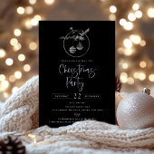 コージー自然リースブラッククリスマスパーティー 招待状