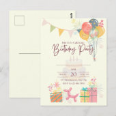 コージー誕生日カード ポストカード (正面/裏面)