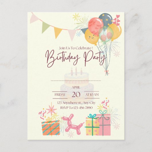 コージー誕生日カード ポストカード (正面)