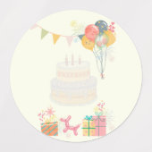 コージー誕生日カード ラベル (デザイン1)