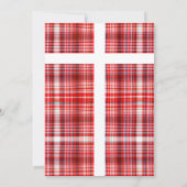 コージー赤と白プレイドフランネルファミリーフォト シーズンカード (裏面)