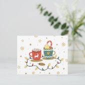 コージー金ゴールドクリスマスコアコーヒー シーズンポストカード (スタンド正面)
