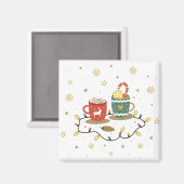 コージー金ゴールドクリスマスコアコーヒー マグネット (正面/裏面)