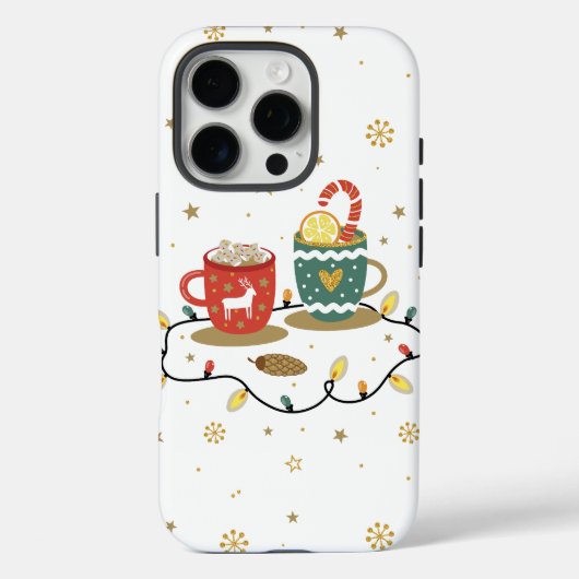 コージー金ゴールドクリスマスコアコーヒー Case-Mate iPhoneケース (裏面)