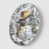 コージー雪だるまクリスマスデコール ラージ壁時計 (傾斜)