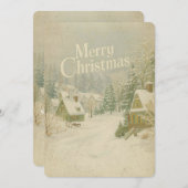 コージー ウィンター ヴィレッジ クリスマス カード - 5x7 (正面/裏面)