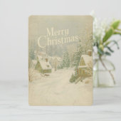 コージー ウィンター ヴィレッジ クリスマス カード - 5x7 (スタンド正面)
