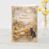 コージー コテージ ビンテージ ハロウィン カード (黄色い花)