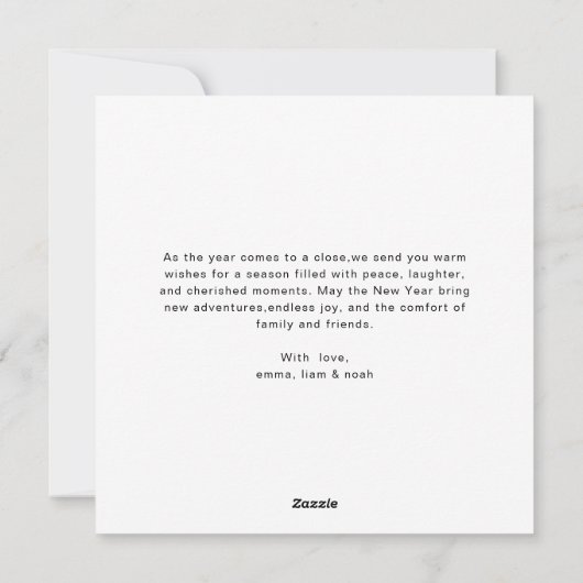 コージー&ブメリーライトファミリーホリデーデザイン シーズンカード (裏面)