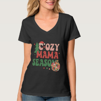コージー・ママ・シーズンのレトロクリスマスアート Tシャツ