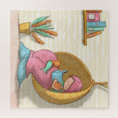 コージー・マーメイド読と猫のマーメイド図解入りの、写真付きの ジグソーパズル (横)