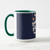 コージーHYGGEライフインフォグラフィックパーソナライズされたネイビーブルー マグカップ (左)