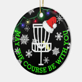 コースがあなたと一緒に、ディスクゴルフクリスマス セラミックオーナメント (左)