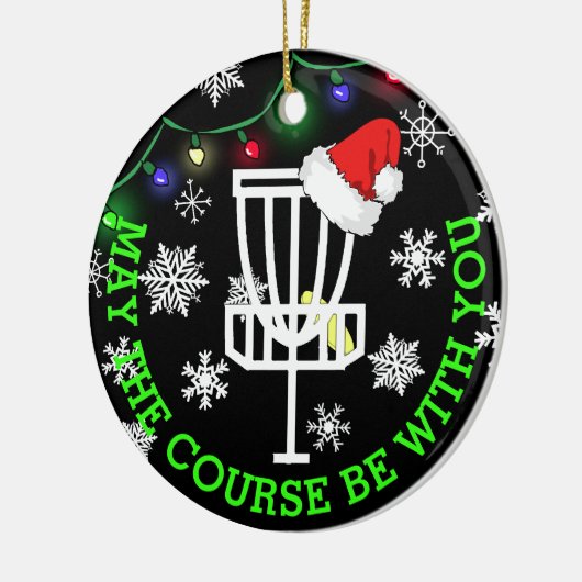 コースがあなたと一緒に、ディスクゴルフクリスマス セラミックオーナメント (左)