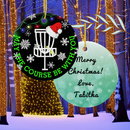 コースがあなたと一緒に、ディスクゴルフクリスマス セラミックオーナメント