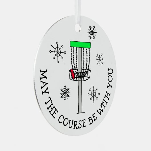 コースがあなたと一緒に、ディスクゴルフ メタルオーナメント (正面右)