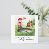 コースでゴルファーをテーマにしたゴルフクリスマステーマ シーズンカード (スタンド正面)