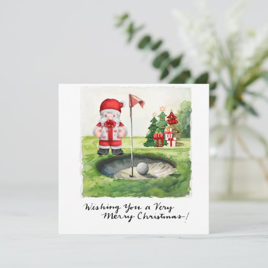 コースでゴルファーをテーマにしたゴルフクリスマステーマ シーズンカード (スタンド正面)