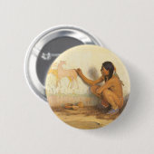 コースによるヴィンテージ ネイティブ アメリカン、アーティスト 缶バッジ (正面&裏面)