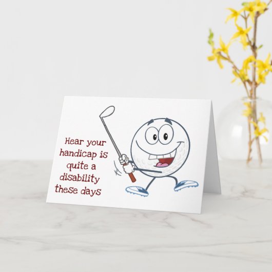 コースに出る*50th*誕生日ユーモア カード (黄色い花)