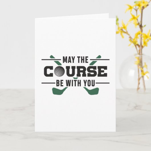 コースはゴルフゴルファーのギフトと一緒おもしろいに カード (黄色い花)