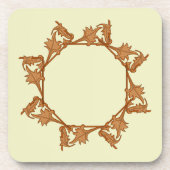 コースタセット葉 – 円内のオプション(八角形) コースター (正面)