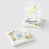 コースタモノグラムのー結婚フローラテーマ ストーンコースター (横)