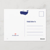 コースタルアイラブクジラ引用文モダンブルータイポグラフィ ポストカード (裏面)