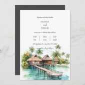 コースタルアイランドオーバーウォーターバンガローズビーチ結婚式 招待状 (正面/裏面)