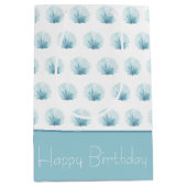 コースタルアクアスカロプシーシェルパーソナライズされた ミディアムペーパーバッグ (正面)