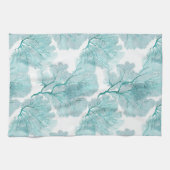 コースタルアクアブルーコーラルシーファンキッチンタオル キッチンタオル (横)