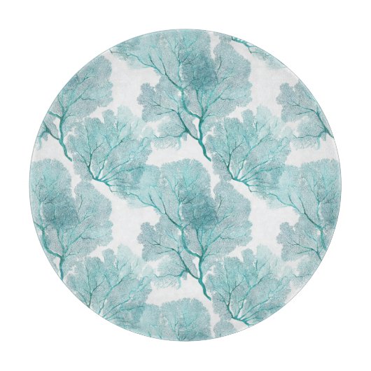 コースタルアクアブルーコーラルシーファン カッティングボード (正面)