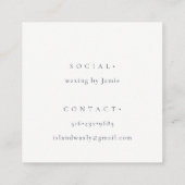 コースタルアクアブルーシーウェーブサンドビーチ水彩色 スクエア名刺 (裏面)