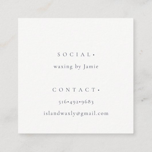 コースタルアクアブルーシーウェーブサンドビーチ水彩色 スクエア名刺 (裏面)