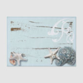 コースタルアクアブルービーチウッドヒトデ貝殻 薄葉紙 (正面)