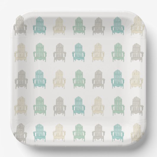 コースタルアディロンドバックチェアーズレイクハウスビーチハウス ペーパープレート (正面)