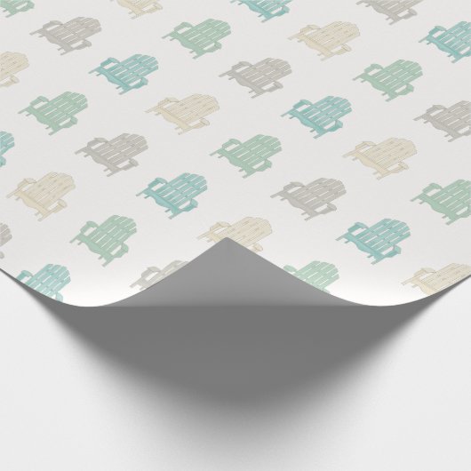 コースタルアディロンドバックチェアーズレイクハウスビーチハウス ラッピングペーパー (角)