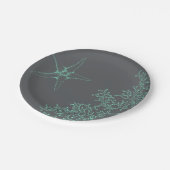 コースタルアンドスターフィッシュ航海のビーチテーマ ペーパープレート (アングル)