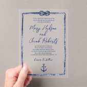 コースタルア航海のクリル結婚式招待状 アクリル招待状 (インサイチュ (ポータブル))