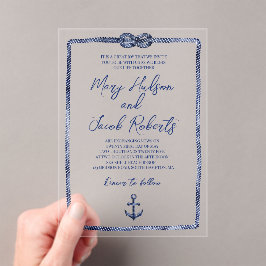 コースタルア航海のクリル結婚式招待状 アクリル招待状