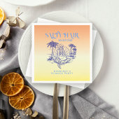 コースタルイエローマーメイド女性のカーボーイサマーパーティー スタンダードカクテルナプキン