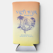 コースタルイエローマーメイド女性のカーボーイサマーパーティー スリム缶クーラー (正面)